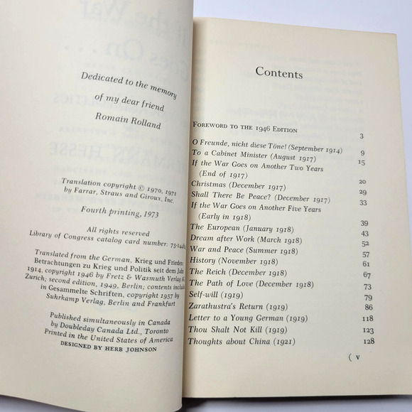 If The War Goes On Hermann Hesse Reflections On War Politics Essays Paperback - Picture 3 of 13